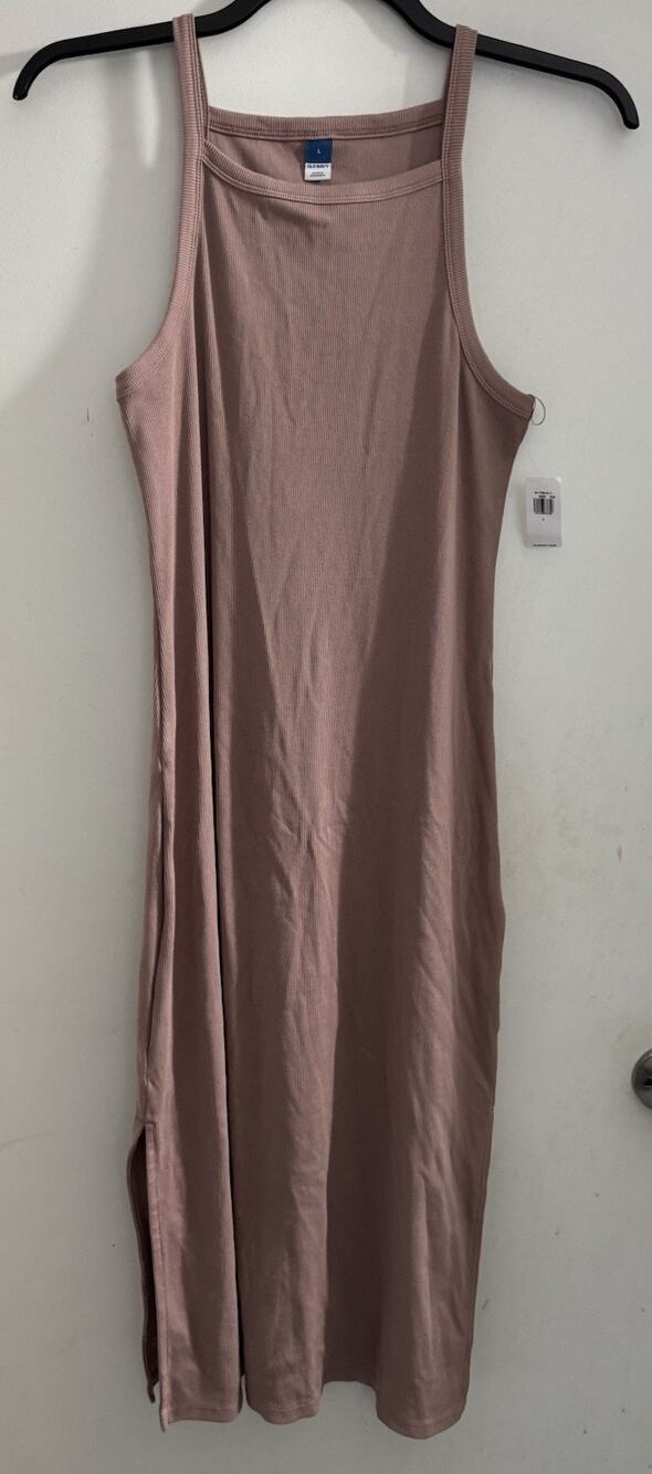 Old Navy Sleeveless Rib-Knit Maxi Dress Size Large Terra Cotta Warm Taupe Mauve